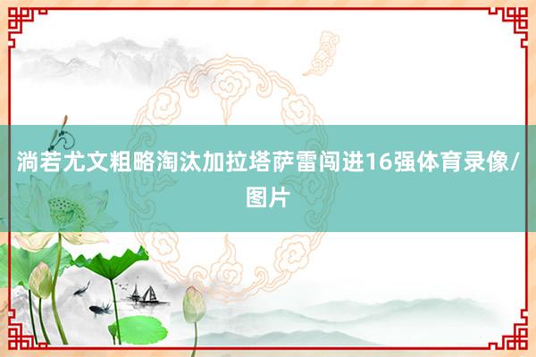 淌若尤文粗略淘汰加拉塔萨雷闯进16强体育录像/图片