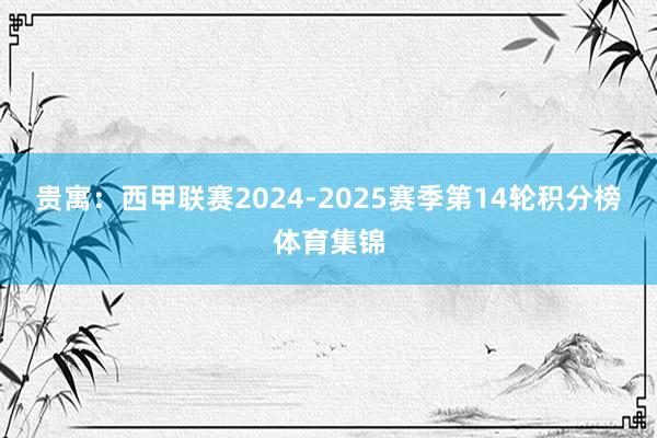 贵寓：西甲联赛2024-2025赛季第14轮积分榜体育集锦