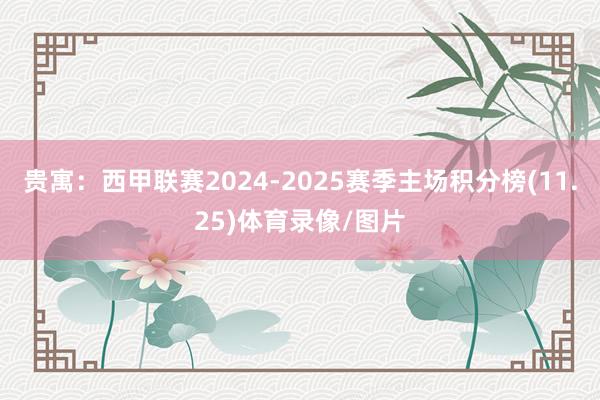 贵寓：西甲联赛2024-2025赛季主场积分榜(11.25)体育录像/图片