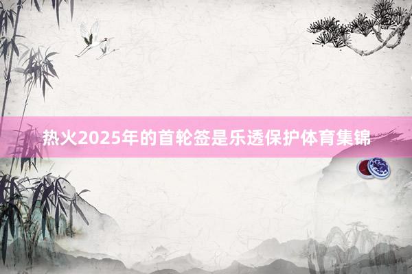 热火2025年的首轮签是乐透保护体育集锦