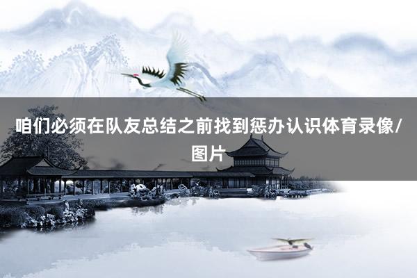 咱们必须在队友总结之前找到惩办认识体育录像/图片