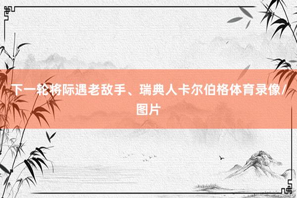 下一轮将际遇老敌手、瑞典人卡尔伯格体育录像/图片