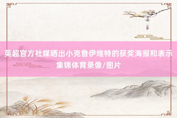 英超官方社媒晒出小克鲁伊维特的获奖海报和表示集锦体育录像/图片