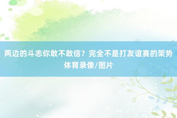 两边的斗志你敢不敢信？完全不是打友谊赛的架势体育录像/图片