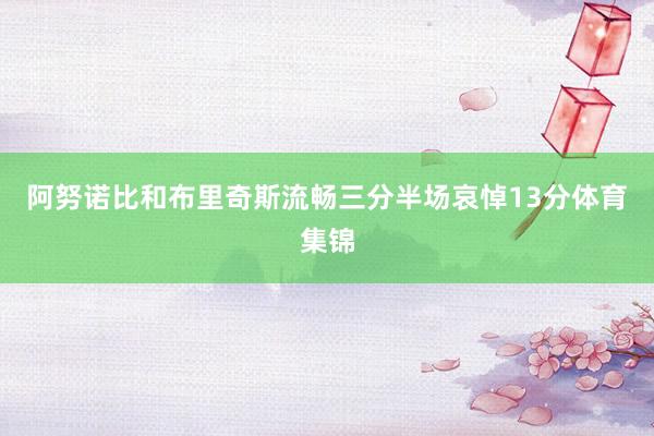阿努诺比和布里奇斯流畅三分半场哀悼13分体育集锦