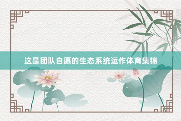 这是团队自愿的生态系统运作体育集锦