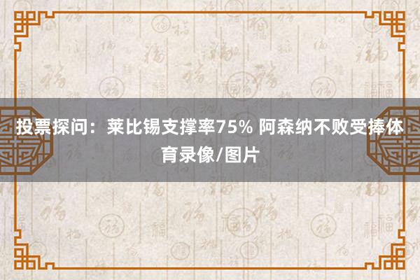 投票探问：莱比锡支撑率75% 阿森纳不败受捧体育录像/图片