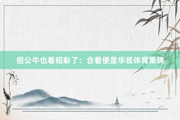但公牛也看昭彰了：合着便是华兹体育集锦