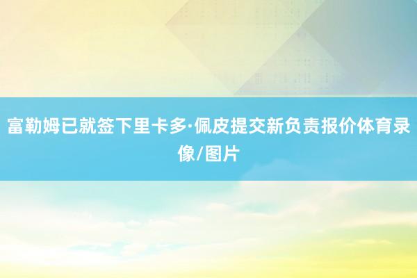 富勒姆已就签下里卡多·佩皮提交新负责报价体育录像/图片