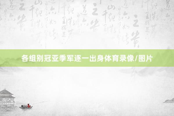 各组别冠亚季军逐一出身体育录像/图片
